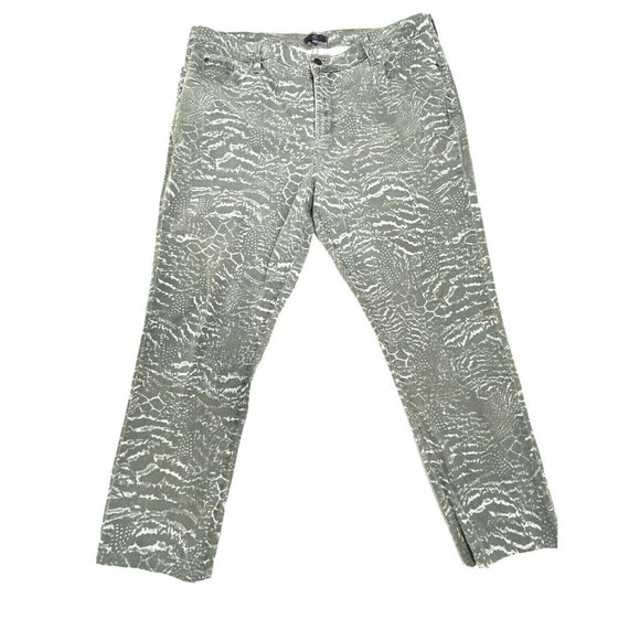 NYDJ  20W Skinny High Rise Stretch Gray Camouflage Ankle Pants Lift Tuck - Picture 6 of 11